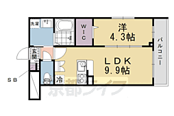 Vivace丹波橋 1LDKの間取図画像