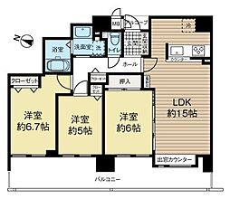 ダイアパレス美術館通 3LDKの間取図画像