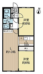 丸増エレガンスハイツ中島公園 2LDKの間取図画像