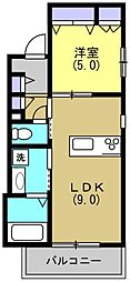 Grante西宮 1LDKの間取図画像