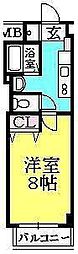 ルミエール西宮 1Kの間取図画像