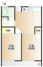 浜コーポ 101 1階2DKの間取り
