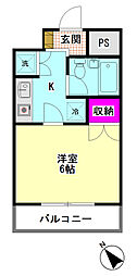 ウインベルソロ川崎13 1Kの間取図画像