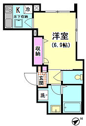 カーサグランドミオ 1Kの間取図画像