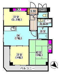 ソシアル・ハイツ 3DKの間取図画像