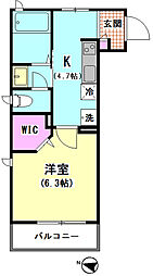 ベルニナ 1Kの間取図画像