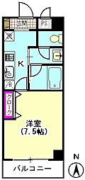 ハイネスオートリ 1Kの間取図画像