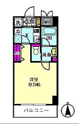 ハイネスウェル 1Kの間取図画像