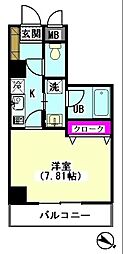 ハイネスエイト 1Kの間取図画像