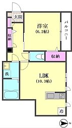 グリーンコート大森 1LDKの間取図画像