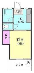 大美苑 1Kの間取図画像