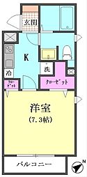 アプローズ南大井 1Kの間取図画像