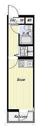 NEWRISE-2 ワンルームの間取図画像