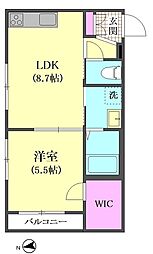 ベレオ大森町 1LDKの間取図画像