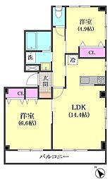 ウィステリア 2LDKの間取図画像