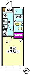 エスペランサ 1Kの間取図画像