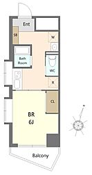 シャルム武蔵小山 1Kの間取図画像