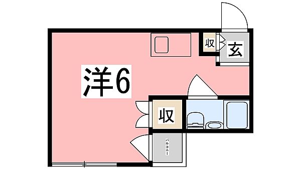 フローラル北平野 207｜兵庫県姫路市北平野南の町(賃貸マンション1R・2階・19.40㎡)の写真 その2