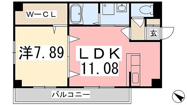 プリエール船場川 401｜兵庫県姫路市忍町(賃貸マンション1LDK・4階・48.40㎡)の写真 その2