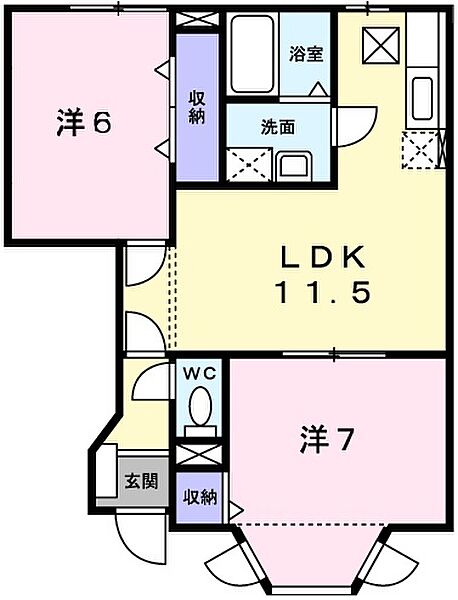 エルガーデンパレスII 102｜兵庫県姫路市飾西(賃貸アパート2LDK・1階・53.51㎡)の写真 その2