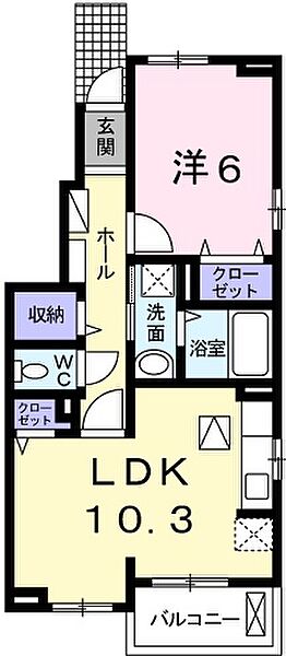 カルムメゾンI 101｜兵庫県姫路市砥堀(賃貸アパート1LDK・1階・43.10㎡)の写真 その2