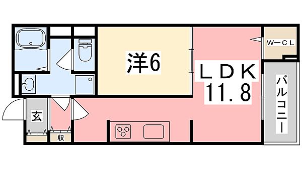 OA FLAT御立東II 306｜兵庫県姫路市御立東２丁目(賃貸マンション1LDK・3階・41.94㎡)の写真 その2