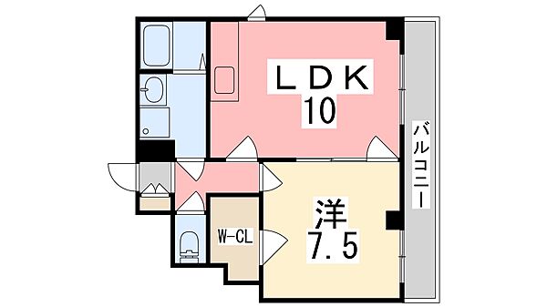 カルム白鷺 908｜兵庫県姫路市忍町(賃貸マンション1LDK・9階・46.80㎡)の写真 その2