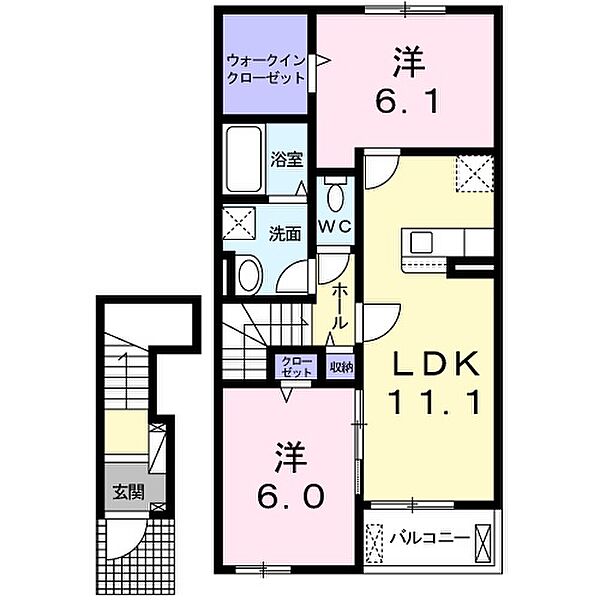 リヴィエール・デュアルＡ 202｜兵庫県姫路市四郷町東阿保(賃貸アパート2LDK・2階・58.64㎡)の写真 その2