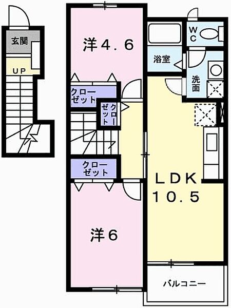 シエル・ソーレ 201｜兵庫県姫路市広畑区才(賃貸アパート2LDK・2階・48.30㎡)の写真 その2