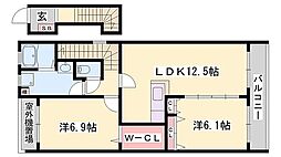 ロワジール 1LDKの間取図画像
