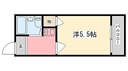 コスモス伊伝居 1Kの間取図画像