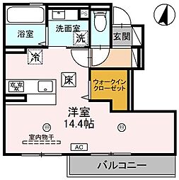 タウンさら2 ワンルームの間取図画像