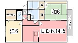 ロイヤルグレース花田C棟 2LDKの間取図画像