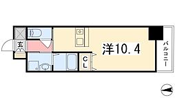 インタービレッジ高岡駅前 ワンルームの間取図画像