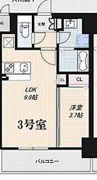 レジデンスh忍町 ワンルームの間取図画像