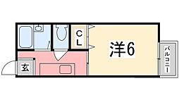 サンライズクイーン 1Kの間取図画像