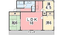 アルテハイム姫路 3LDKの間取図画像