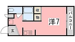 リバーハイツ ワンルームの間取図画像