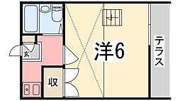 コスモス 1Kの間取図画像