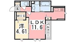 ボナールゲート 1LDKの間取図画像