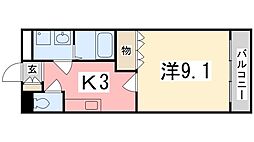 コーラルガーデン 1Kの間取図画像