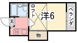 スマイル伊伝居 1Kの間取図画像