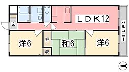 パティオ太子 3LDKの間取図画像
