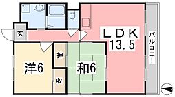 エーワンハイム 2LDKの間取図画像