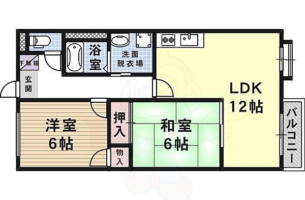 大阪府高槻市浦堂３丁目(賃貸アパート2LDK・1階・50.00㎡)の写真 その2