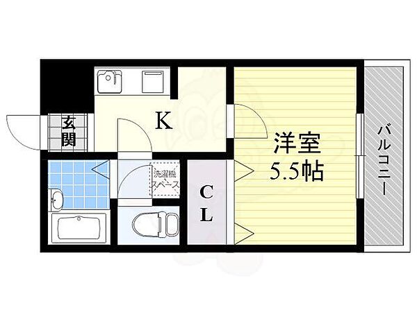大阪府高槻市西冠１丁目(賃貸マンション1K・3階・20.00㎡)の写真 その2