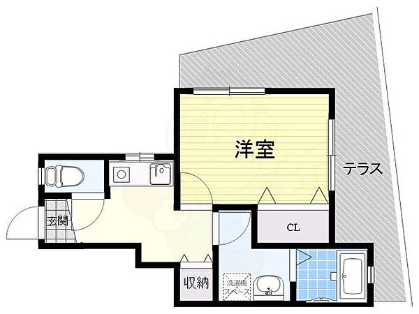 大阪府高槻市富田町１丁目(賃貸アパート1K・1階・26.00㎡)の写真 その2