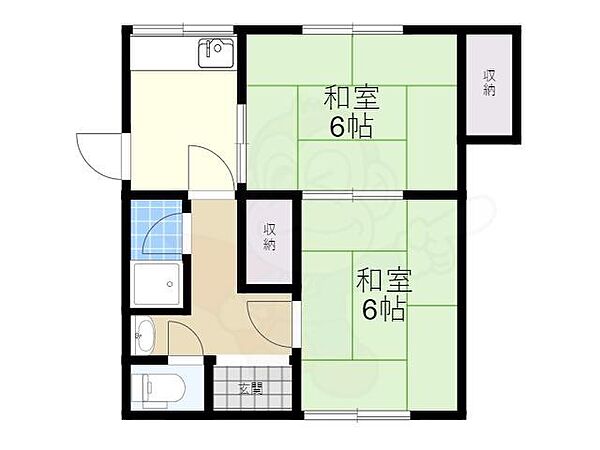 大阪府高槻市津之江町１丁目(賃貸一戸建2DK・1階・35.00㎡)の写真 その2