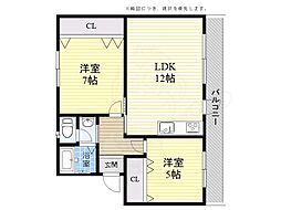 富田第二住宅61号棟 2階/-