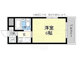 ジョイフル富田 1Kの間取図画像